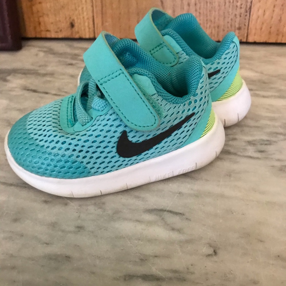 Nike teal baby girl shoes size 3 Velcro